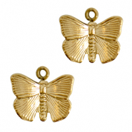 Breloques en acier Inox papillon Doré