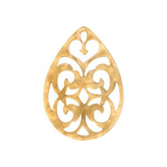 Pendentifs en résine goutte baroque 38x27mm Beige semolina