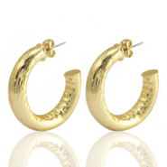 Métal TQ laiton boucles d'oreilles puces Doré