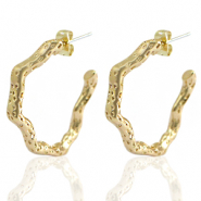 Métal TQ laiton boucles d'oreilles puces Doré