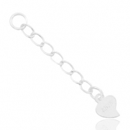 Argent 925 appr&ecirc;ts cha&icirc;nette d'extension c&oelig;ur Argent