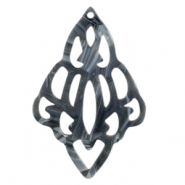 Pendentifs en résine baroque diamant Bleu jeans