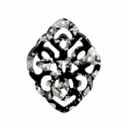 Pendentifs en résine baroque losange argenté-noir