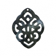Pendentifs en résine baroque losange Noir