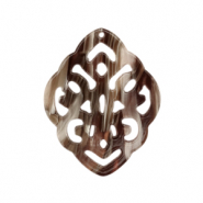 Pendentifs en résine baroque losange Marron mélangé