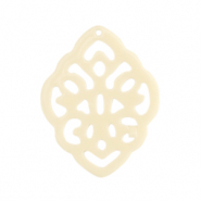 Pendentifs en résine baroque losange Blanc cassé