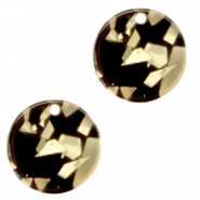 Pendentifs en résine rond 12mm Noir champagne