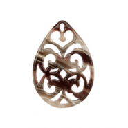 Pendentifs en résine baroque goutte Marron mélangé