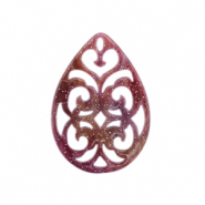 Pendentifs en résine baroque goutte Rouge mélangé-rose