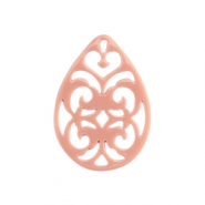 Pendentifs en résine baroque goutte Rose vintage