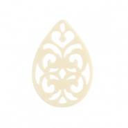 Pendentifs en résine baroque goutte Blanc cassé