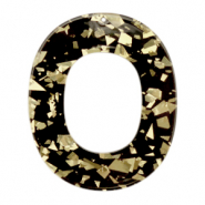 Pendentifs en résine ovale Noir champagne