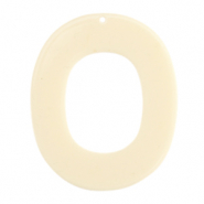 Pendentifs en résine ovale Blanc cassé