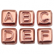 Perles lettres acryliques Doré rose métallique