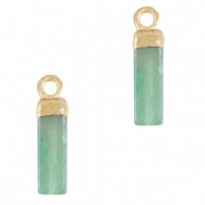 Pierres naturelles pendentifs tube Vert crysolite-doré