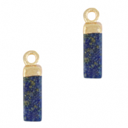 Pierres naturelles pendentifs tube Bleu sapphire-doré