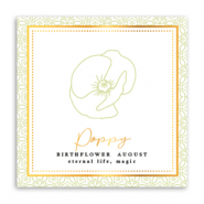 Cartes à bijoux Fleur de naissance Août-Coquelicot Vert clair