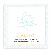 Cartes à bijoux Fleur de naissance Mars-Jonquille Bleu clair