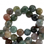Pierres naturelles Calcédoine (Jaspe) 8mm Multicolore vert-marron
