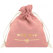 Sachet à bijoux "with love" Rose vintage-doré