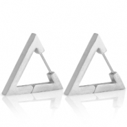 Boucles d'oreilles en acier Inox triangle Argenté