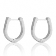 Boucles d'oreilles en acier Inox fer à cheval Argenté