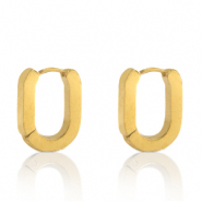 Boucles d'oreilles en acier Inox ovale Doré