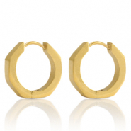 Boucles d'oreilles en acier Inox créoles 16mm Doré