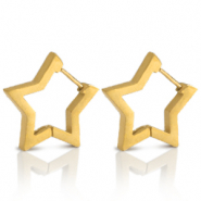 Boucles d'oreilles en acier Inox étoile Doré