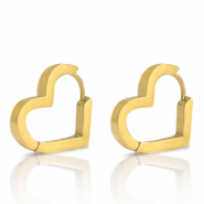 Boucles d'oreilles en acier Inox coeur Doré