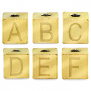 Perles lettres en acier Inox alphabet Dor&eacute;