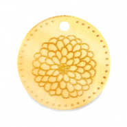 Breloques Plexx 20mm Fleur de naissance Novembre - Chrysanthème Doré