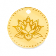 Breloques Plexx 20mm Fleur de naissance Juillet - Nénuphar Doré