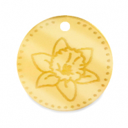 Breloques Plexx 20mm Fleur de naissance Mars - Jonquille Doré