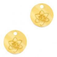 Breloques Plexx 12mm Fleur de naissance Décembre - Narcisse Doré