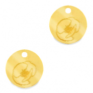Breloques Plexx 12mm Fleur de naissance Août - Coquelicot Doré