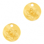 Breloques Plexx 12mm Fleur de naissance Mars - Jonquille Doré