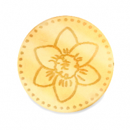 Cabochons Plexx 20mm Fleur de naissance Décembre - Narcisse Doré