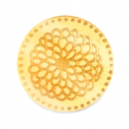Cabochons Plexx 20mm Fleur de naissance Novembre - Chrysanthème Doré