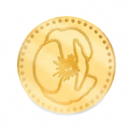 Cabochons Plexx 20mm Fleur de naissance Août - Coquelicot Doré