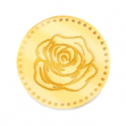 Cabochons Plexx 20mm Fleur de naissance Juin - Rose Doré