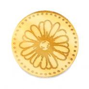 Cabochons Plexx 20mm Fleur de naissance Avril - Marguerite Doré