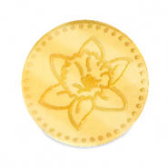 Cabochons Plexx 20mm Fleur de naissance Mars - Jonquille Doré