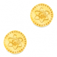 Cabochons Plexx 12mm Fleur de naissance Décembre - Narcisse Doré