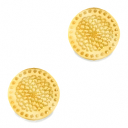 Cabochons Plexx 12mm Fleur de naissance Novembre - Chrysanthème Doré