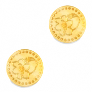 Cabochons Plexx 12mm Fleur de naissance Mai - Muguet Dor&eacute;