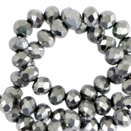 Perles à facettes 8x6mm disque Heishi Argenté-pearl shine coating