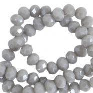 Perles à facettes 8x6mm disque Heishi Gris nuageux-pearl shine coating