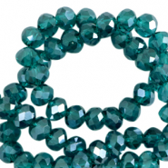 Perles à facettes 8x6mm disque Heishi Bleu Danube-pearl shine coating