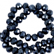 Perles à facettes 8x6mm disque Heishi Bleu interstellaire-pearl shine coating